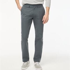 J.Crew Flex Straight Tech Chino Pants Mens 35x32 Tarnished Metal Stretch Zip Fly